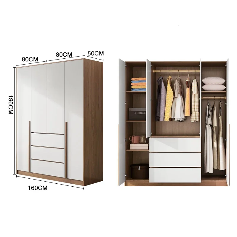 

Pole Clothes Storage Wardrobe Drawers Items Dresser Luxury Wardrobe Bedroom Wooden Multifunctional Meuble Home Furnitures