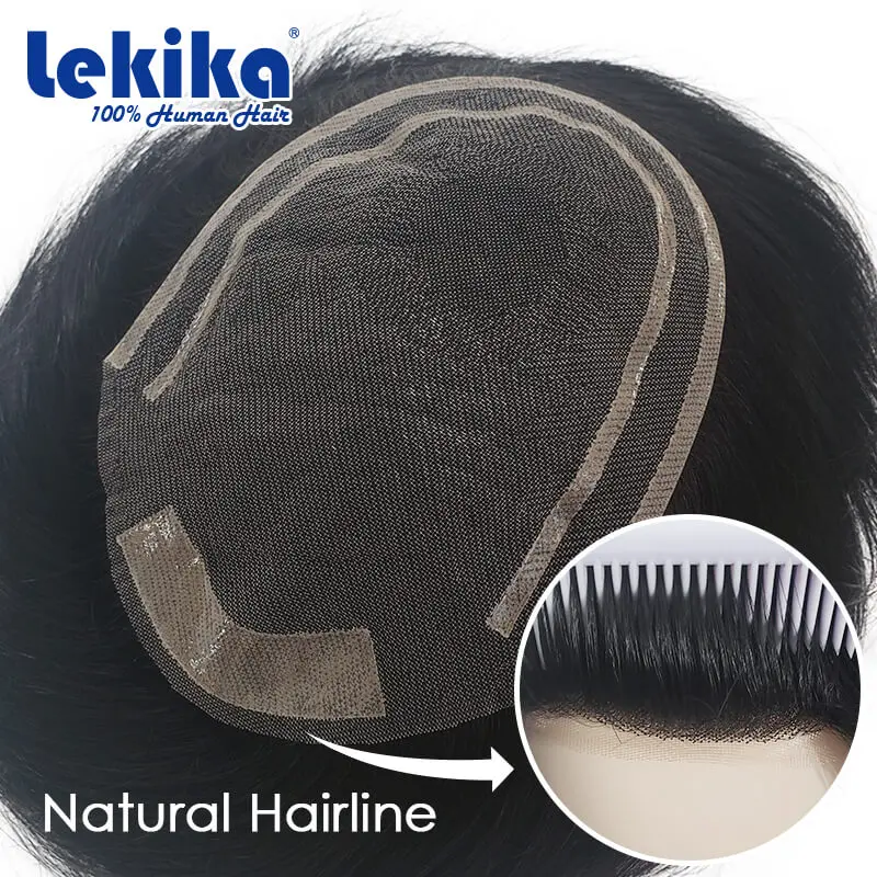 Male Hair Fine Welded Mono Base Wigs for Men Replacement Systems Natural Human Hair Toupee Men Breathable Male Wig Free Shipping