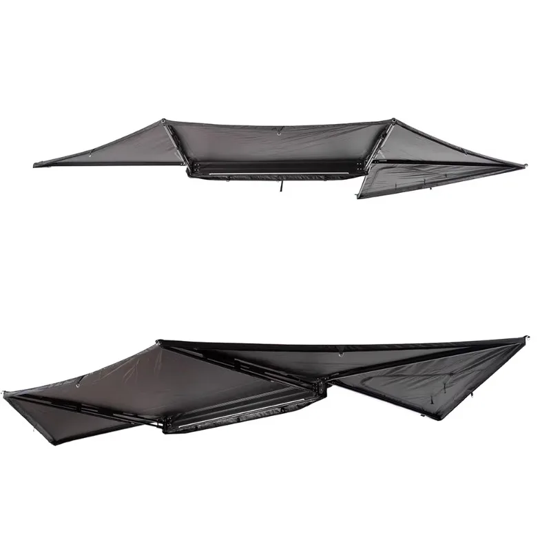 China Supplier Aluminium Waterproof Outdoor Camping Car Side Awning with LED Light Strip Four-season Foldable & Easy Storage