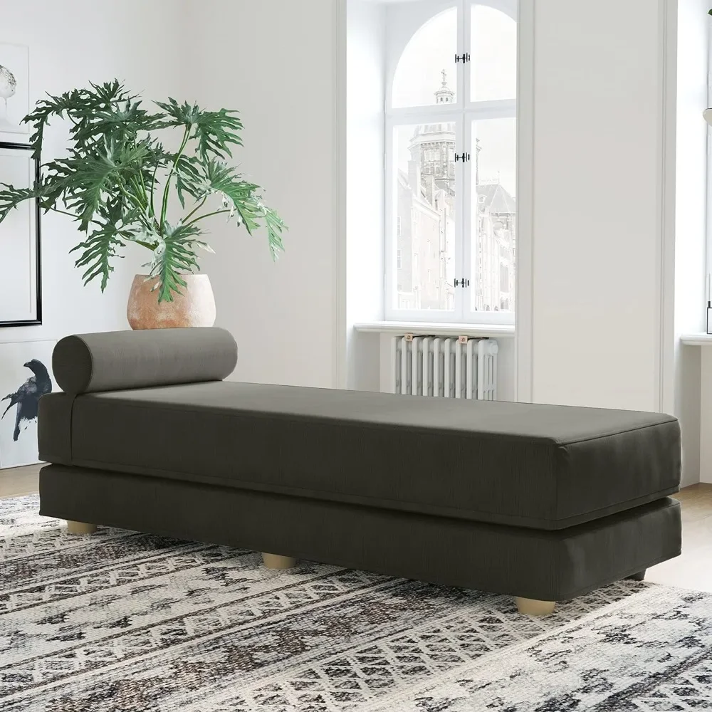 Alon Daybed-Fold-Out Sleeper-Queen-Size Mattress Sofa Bed Charcoal Bean Bag Sofa  Beanbag Chair  Lazy Sofa