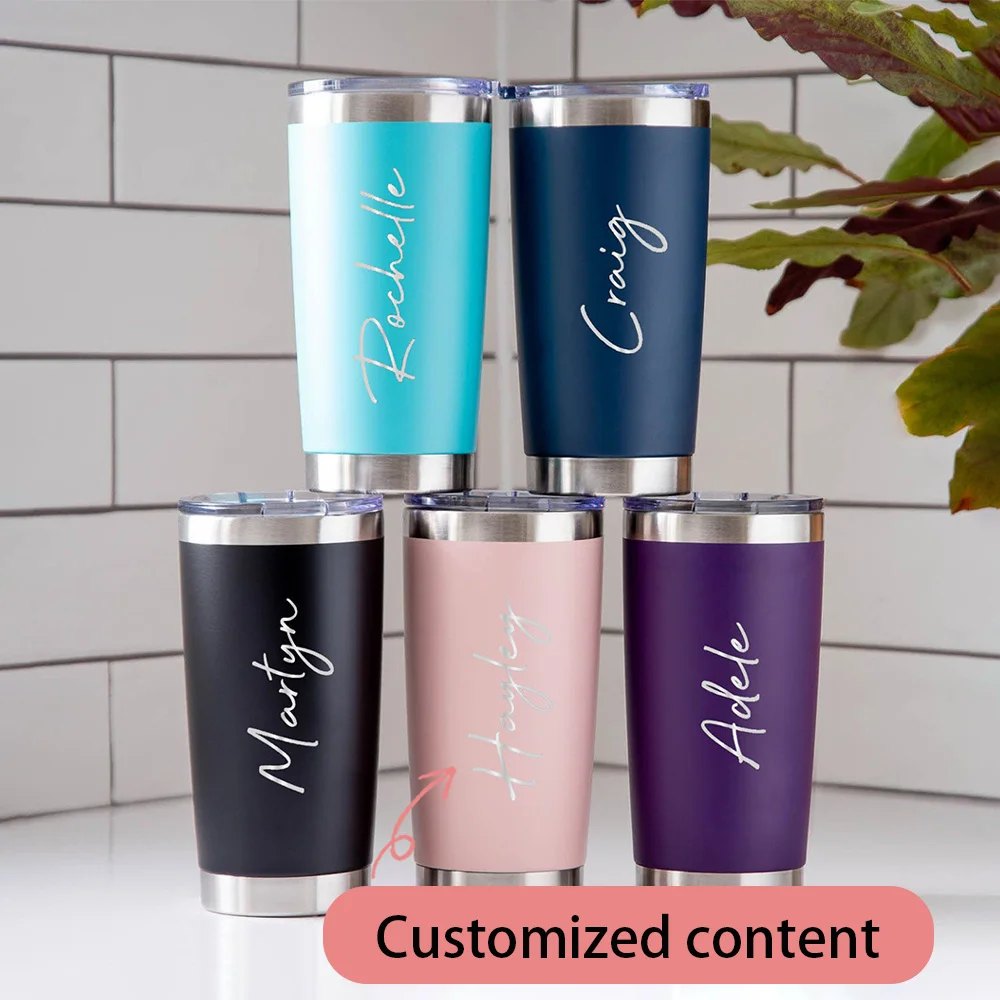 Personalized Stainless Steel Cold Drink Cup, Customizable Stainless Steel Covered Water Cup, Suitable for Outdoor Coffee Cups