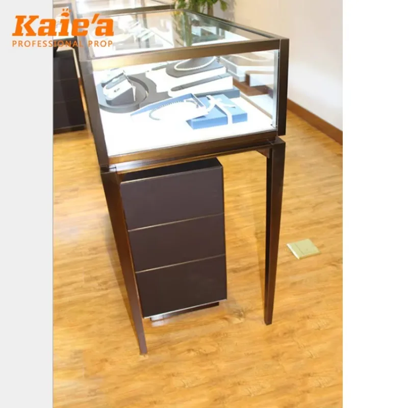 Luxury Glass Jewelry Store Display Cases Lockable Jewelry Display Showcase and Counter for Jewelry Store