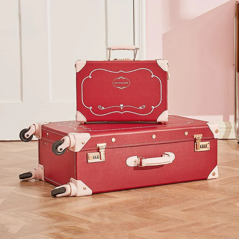 Etro – valise à roulettes à talon rouge, valise de grande taille avec mot de passe