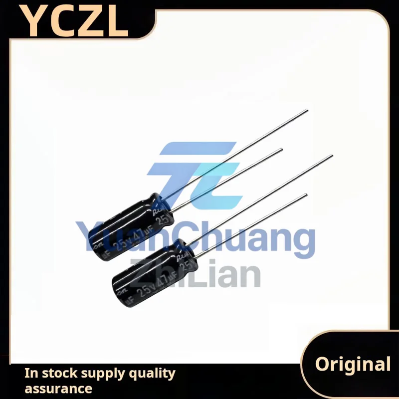 50PCS new genuine 25v47uF imported electrolytic capacitor YXF 5*11mm
