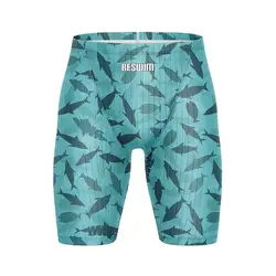 New Men's Swim Jammer Swimsuit Beach Tights Shorts Athletic Training Swimwear Swimming Trunks Running Surfing Pants Bathing Suit
