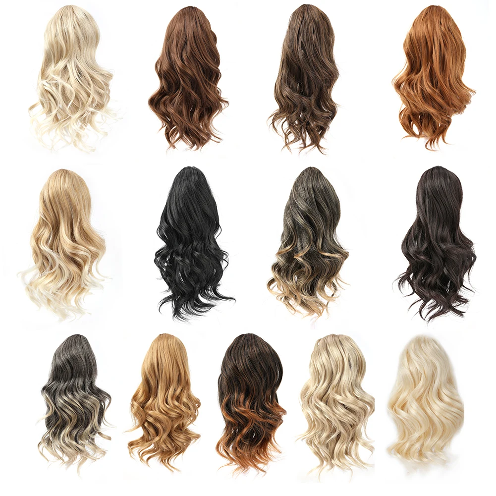 Short Ponytail Extension Claw Clip in Hairpiece Synthetic Ponytail Hair Extensions 10 Inch Short Curly Wavy Ponytail for Women