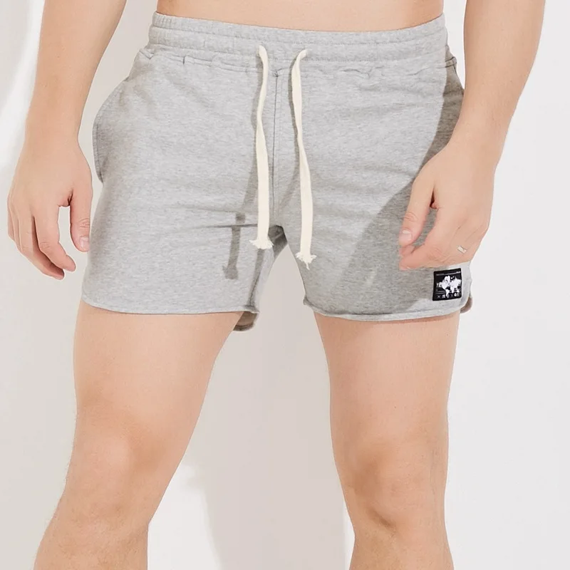 High-End Cotton Sports orts Men Running Fitn Tee-Quarter Length Summer Split Gym Sle Ultra-ort Sexy Casual Pants