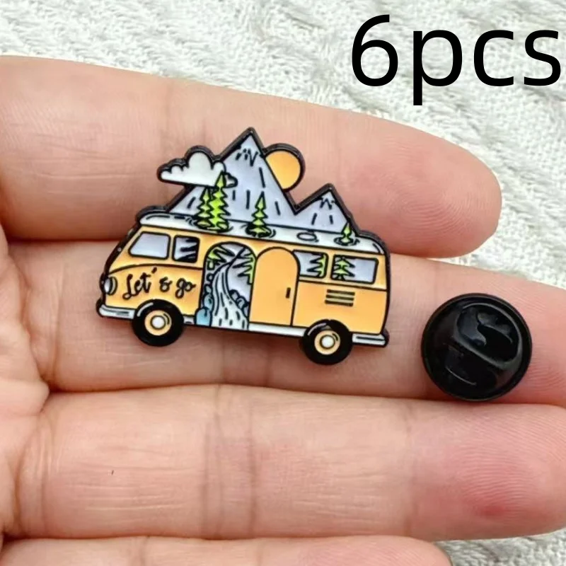 6pcs Van Gogh Oil Painting Enamel Pins The Scream Starry Sky Sunflowers Art Brooches Lapel Badge Jewelry christmas Gifts view 5