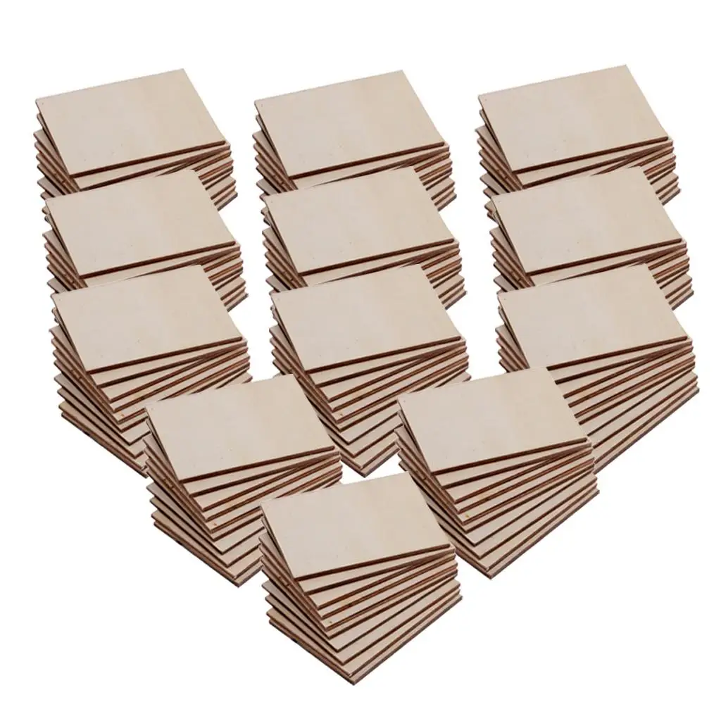 120x Wooden / Wood Rectangle MDF Plaque Unfinished Blank Sign for DIY