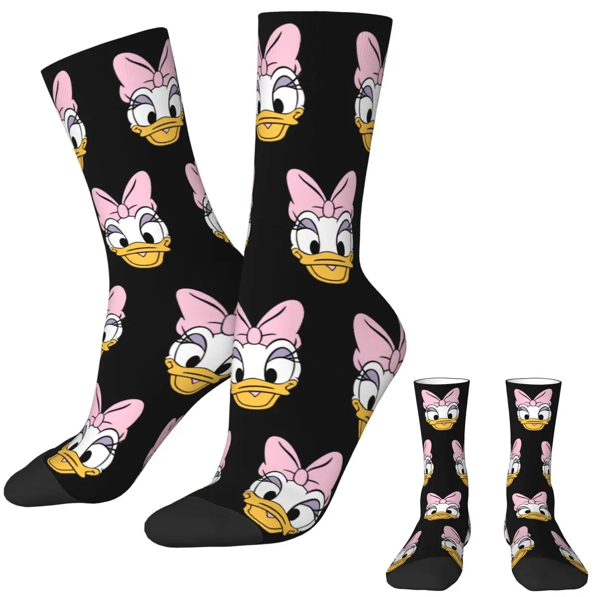 Daisy Duck Portrait Stockings Custom Novelty Socks Spring Non Slip Socks Women Men Running Sports Medium Soft Socks