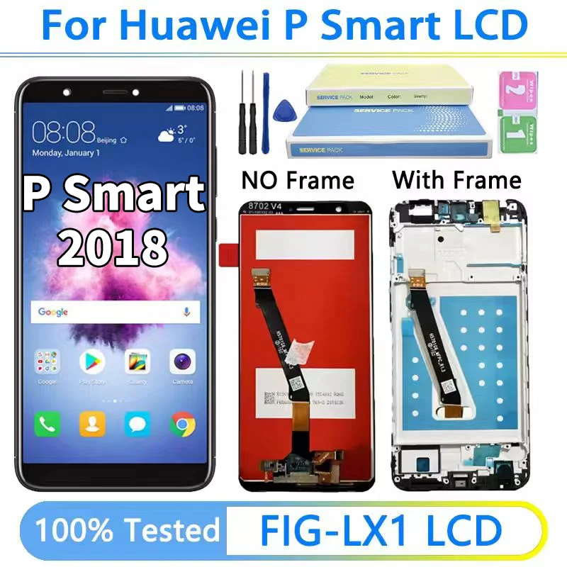 5,65 "para Huawei P Smart 2018 LCD FIG-LX1 LX2 LX3 pantalla táctil montaje para Huawei Enjoy 7S LCD piezas de repuesto