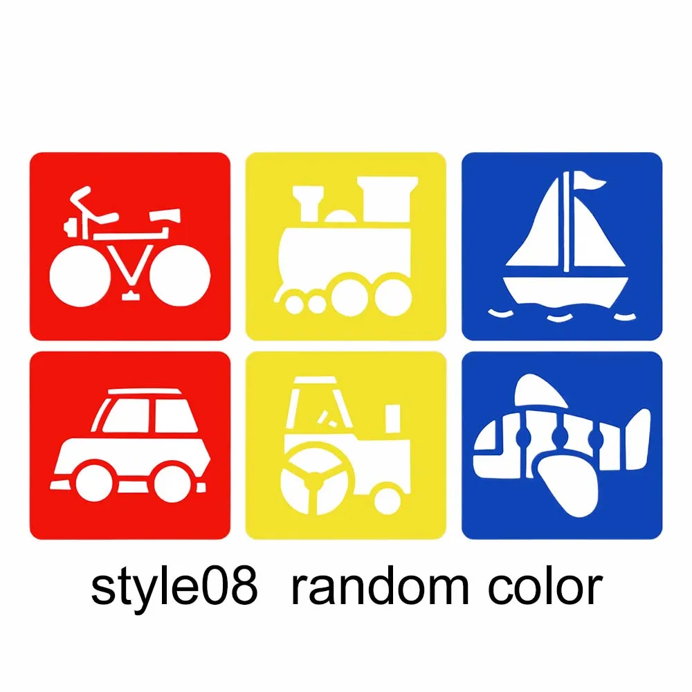 6pcs Cartoon Pattern Drawing Stencils for DIY Crafts