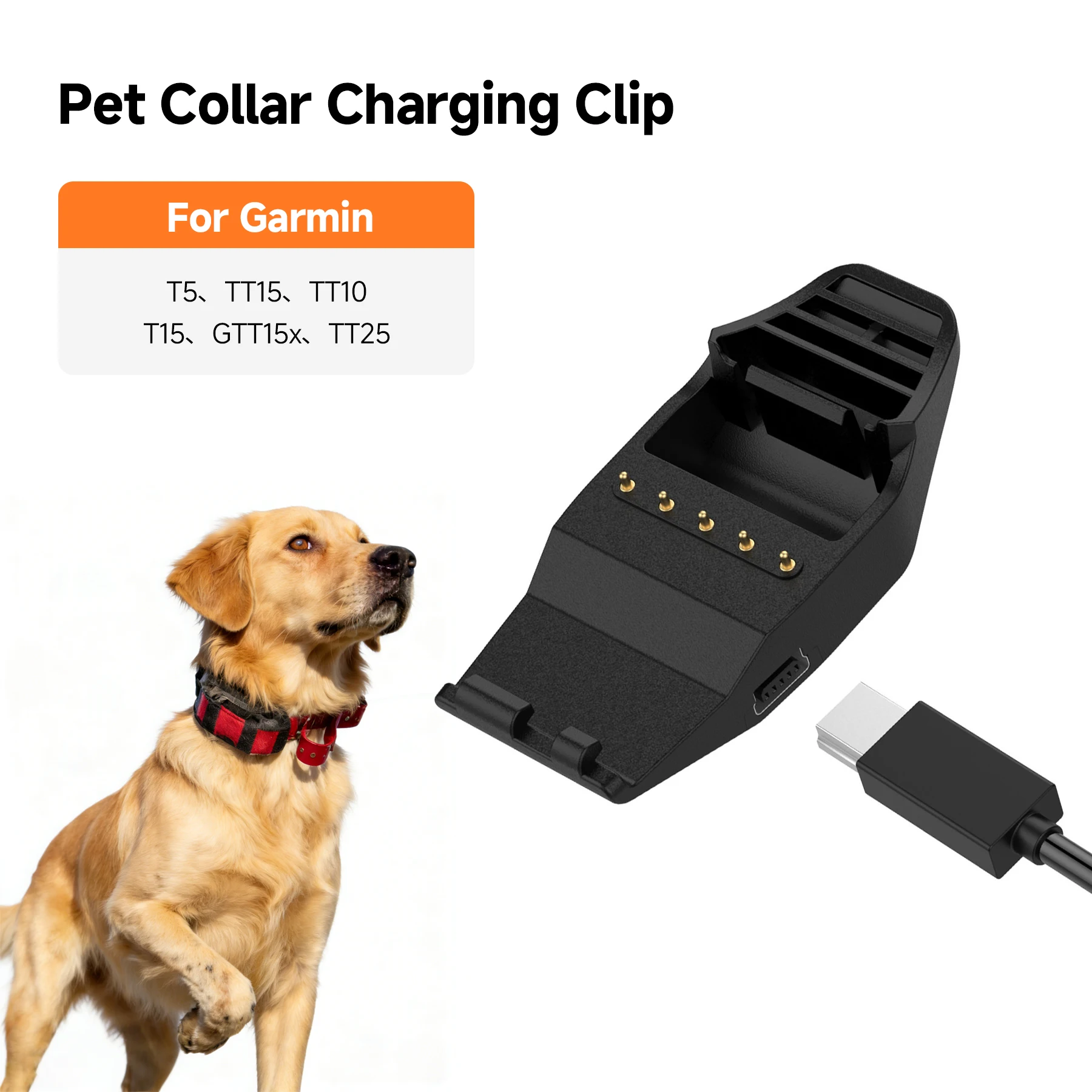 

Зарядное устройство для ошейников Garmin для собак T5 TT15 TT10 T15 GTT15x TT25 - зарядный адаптер-клипса, поддержка Type-C