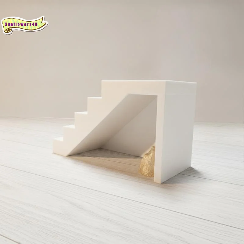 Dollhouse Miniature Staircase Unpainted Empty Warehouse Ground Floor Model for DIY Coloring Doll House Decoration