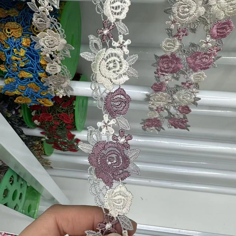 

30 ярдов DIY платье декоративная роза кружево вышивка ожерелье повязка на голову полиэстер текстиль свадебная одежда