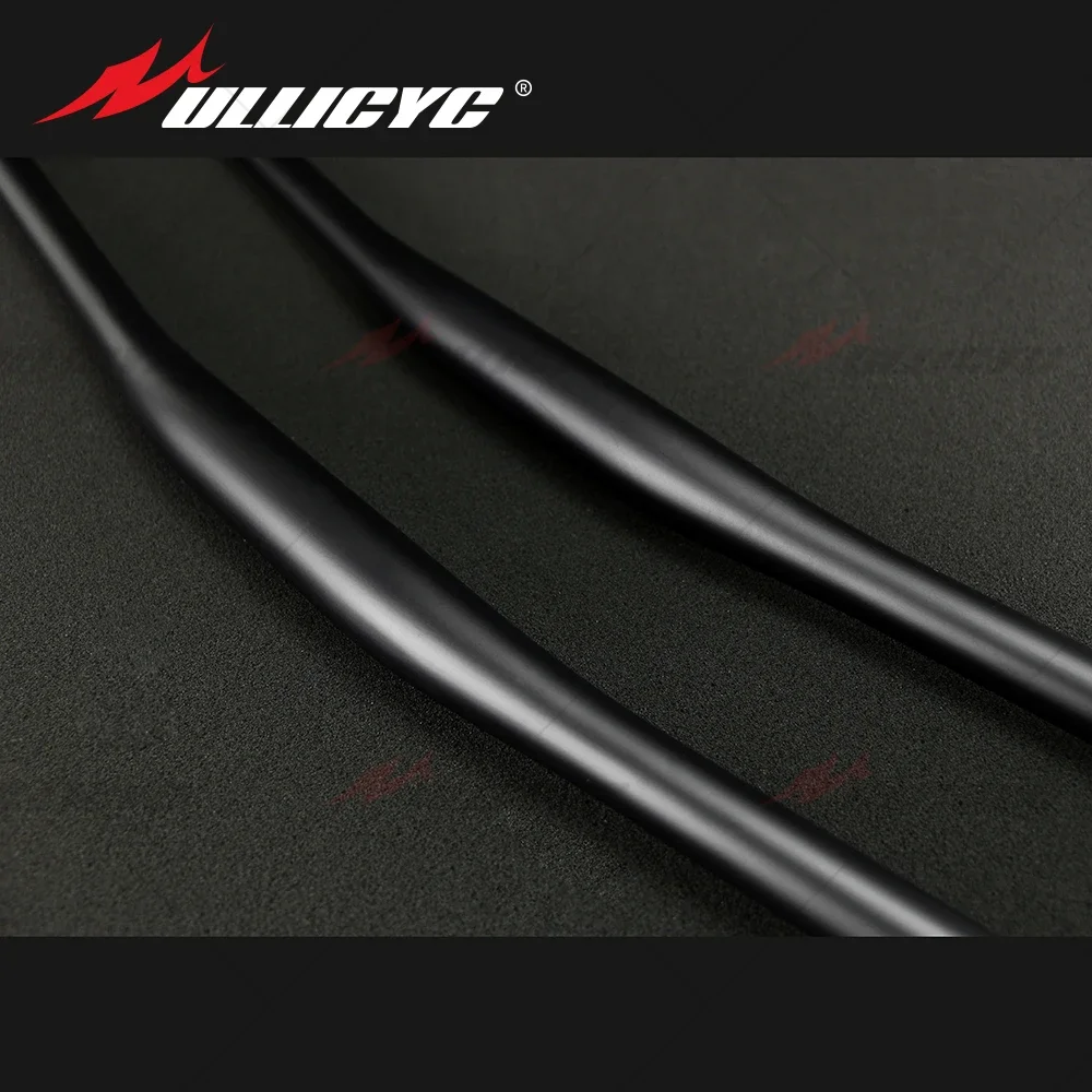 Manillar de Bicicleta de Montaña XC de Fibra de Carbono Completa en Negro Mate, Reforzado 9 ° Manillar Plano para Carreras Todoterreno 580-740mm