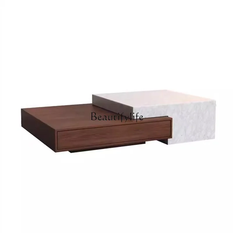 

Italian minimalist household high-end marble stretch coffee table storage