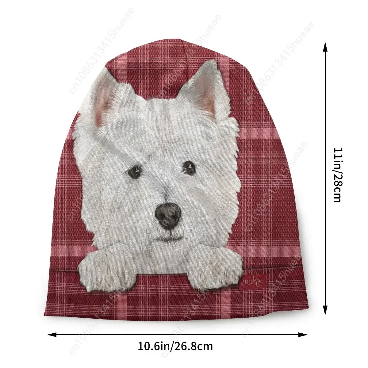 ويست هايلاند الأبيض جحر الكلب بونيه أوم كول الحياكة قبعة للنساء الرجال الخريف الشتاء الدافئة Westie Beanies قبعات #2