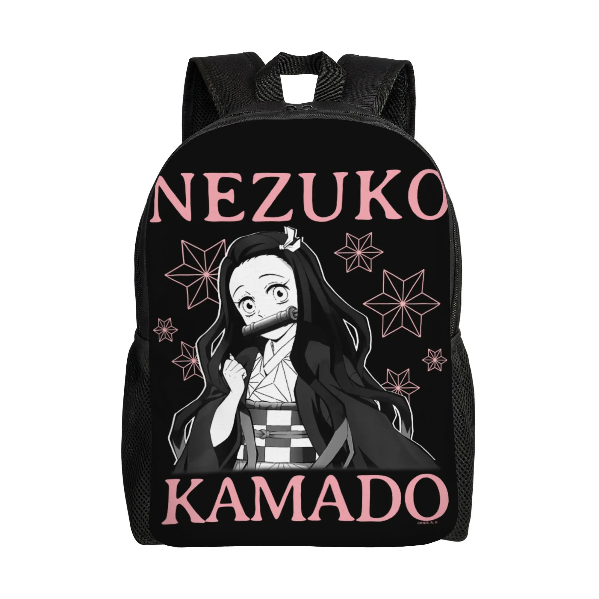 Mochilas Bandai Demon Slayer Kimetsu no Yaiba Nezuko Pink Kimono Daypack mochila Campus Mochila de gran capacidad