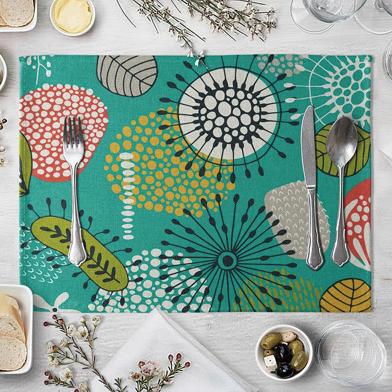 Leaves Cup Mat Leaves Plant Printing Individual Table Mats Pad Bowl Cup Mug Coaster Mantel Home Kitchen Accessories Placemat