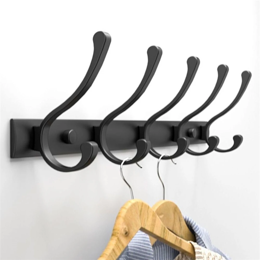 

Clothes Hanger Black Towel Hook Clothes Hook For Bathroom Acces Door Wall-Mount Coat Hook For Bedroom Living Room Kitchen Decor