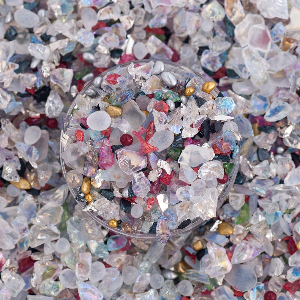 100ML/Jar 24Kinds Irregular Shaped Multi Product Mixed Crystal Glass Gem Rhinestone For DIY Crafts Decoration/Resin Mold Filler