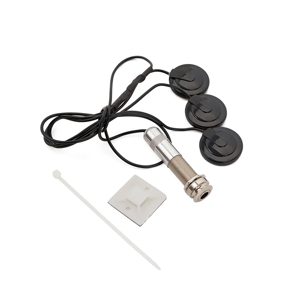 1Set Active Endpin Preamp Equalizer Piezo Pickup Gitar Akustik Hitam Senar Nilon Baja Berkualitas Tinggi Terlindung Rendah Kebisingan