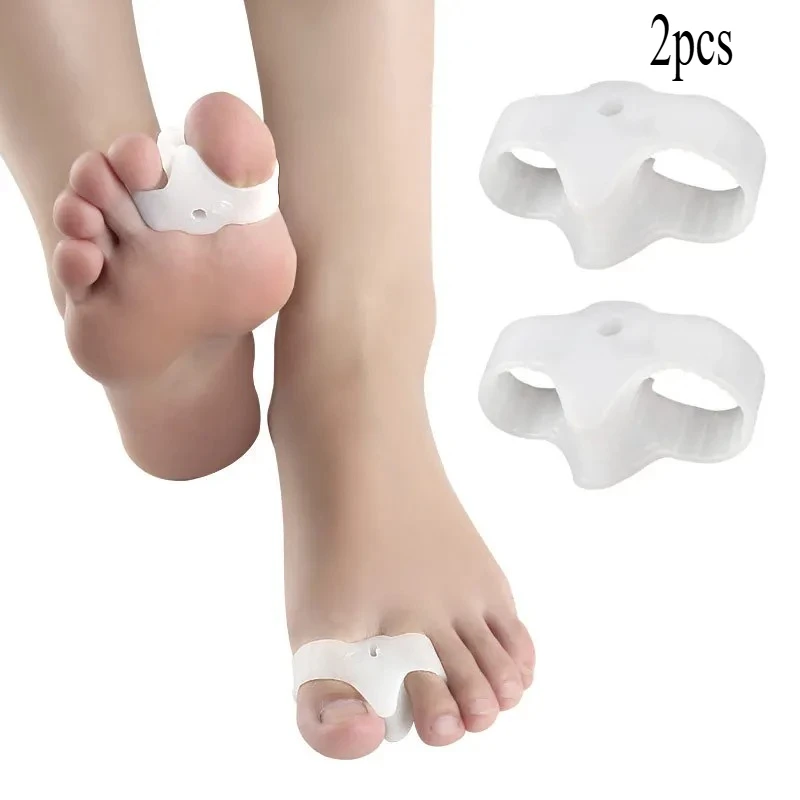 Séparateur de protection, lisseur de doigts, soins du pouce, correcteur d'oignon, outil de réglage du pied, Gel d'orteil en Silicone, Hallux Valgus, 2 pièces