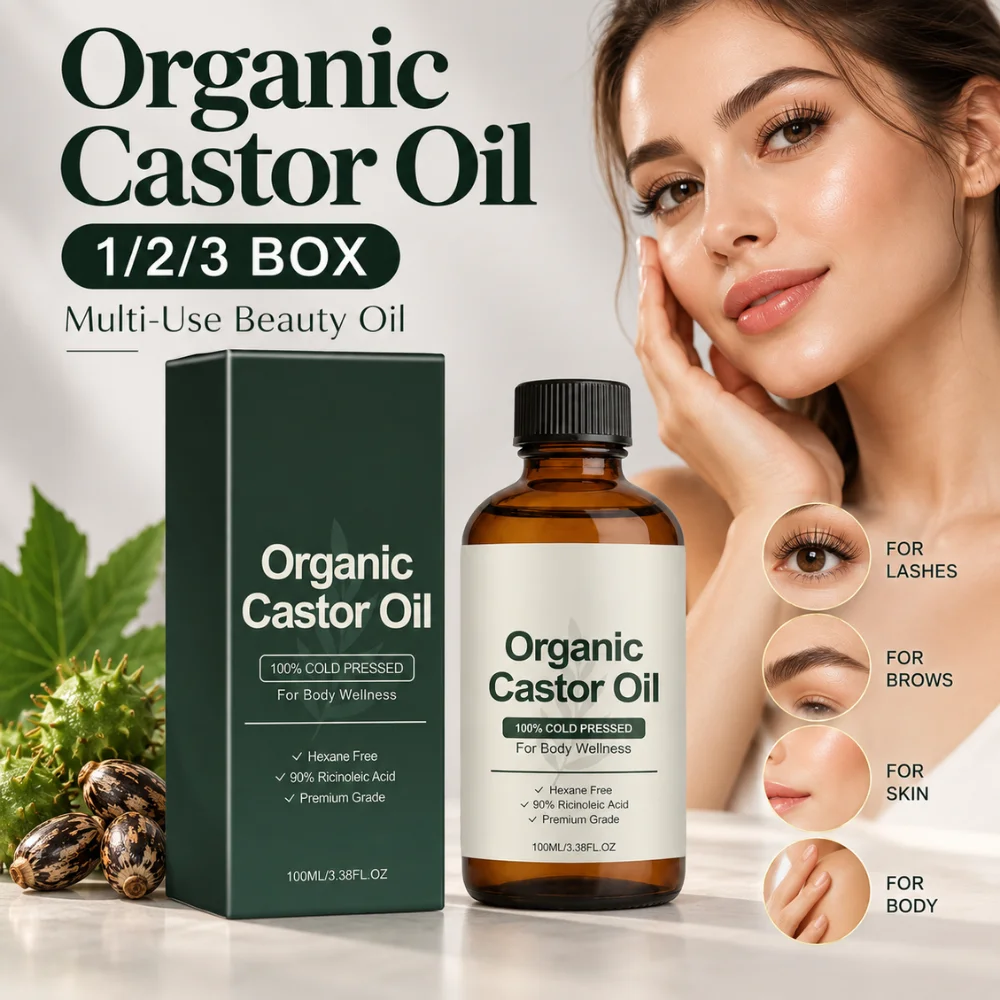 100ml Cold Pressed Castor Oil Hexane Free Natural Ricinoleic Acid Hydrating Body Massage Hair Scalp Care Premium Nourishing Oil