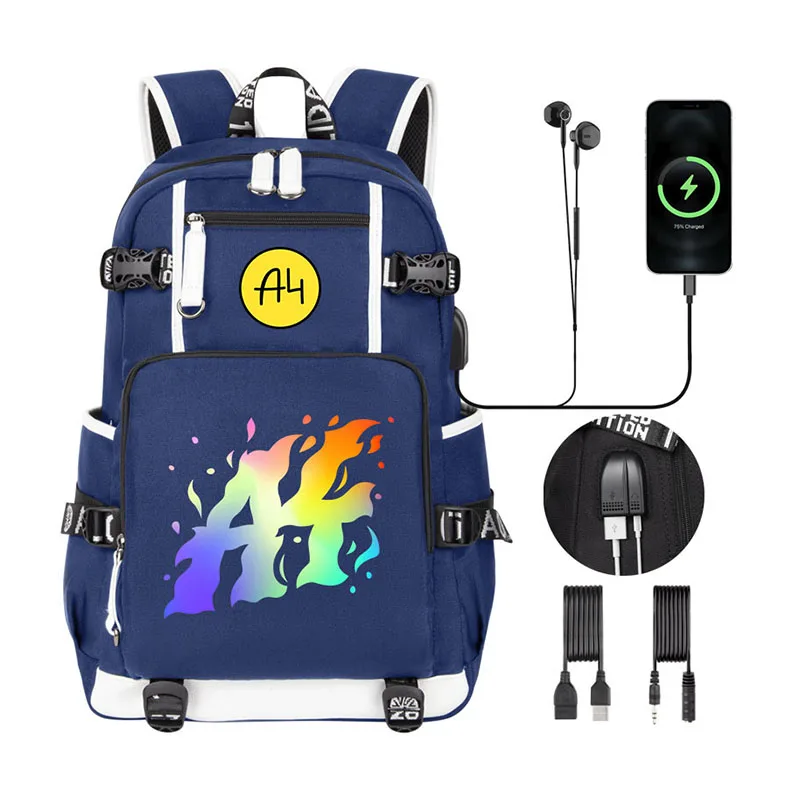 Merch A4 Lamba school backpack 2022 NEW school bag for Boy girl Large Capacity USB Charge Men Women Laptop Shoulder Bags