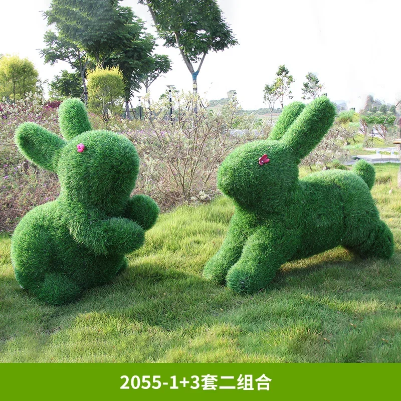 Cartoon grass planting sheep fiberglass sculpture outdoor garden landscape sketch animal community lawn decoration ornament