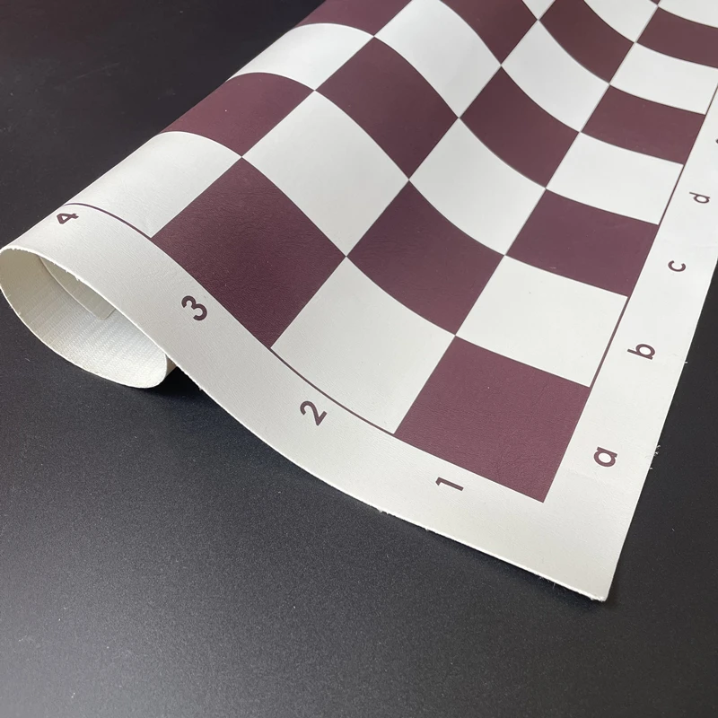 Large 50cm/19.7inch portable rollable soft chess brown board PU game accessories standard chessboard