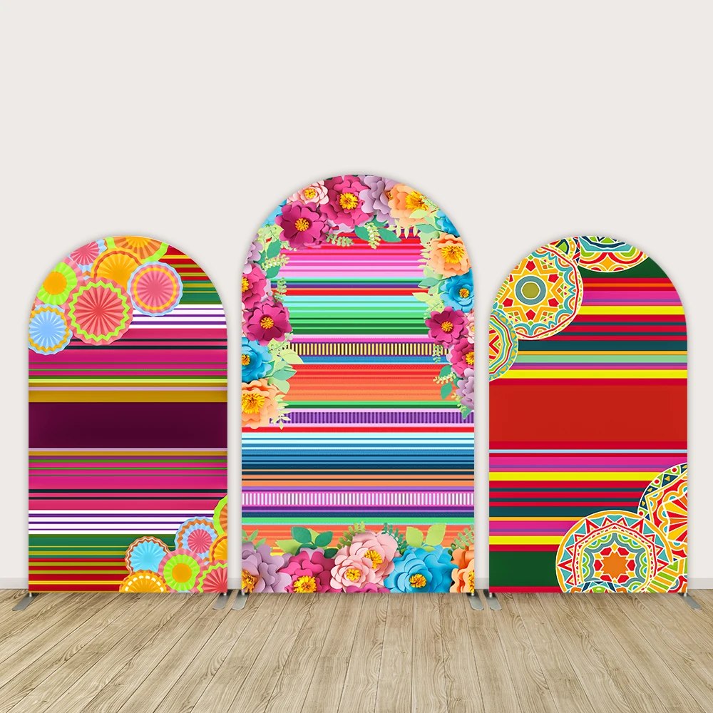 Mexican Fiesta Arch Cover Chiara Backdrop for Birthday Party Decor Cinco De Mayo Carnival Table Decor Background Photo Studio