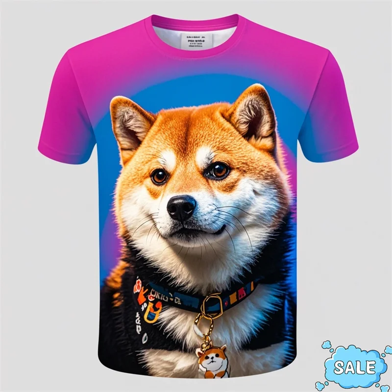 New Harajuku 3D Cute Doge Cheems Printed T Shirt Shiba Inu Graphic Tee Shirts Unisex Funny Streetwear T-shirts Mens Clothing Tee