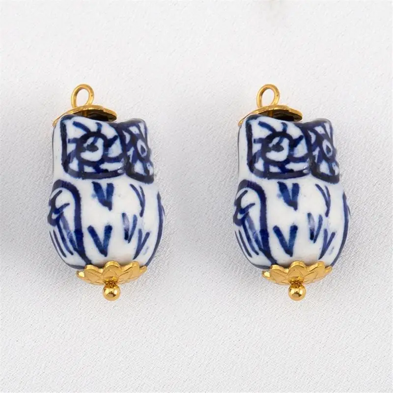 Asymmetrical Ceramic Earring Findings Stainless Steel Craft Components