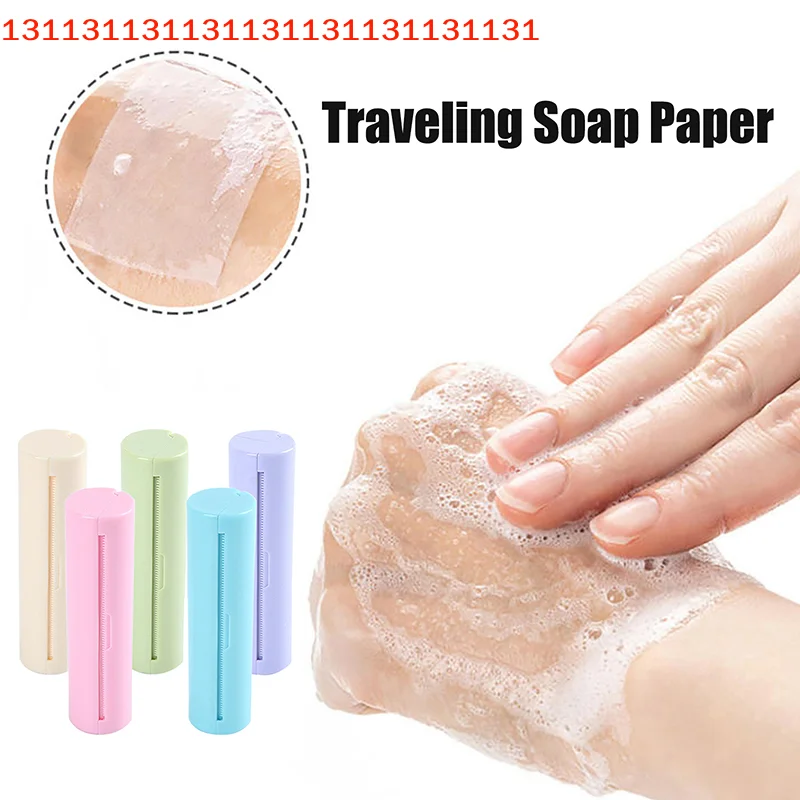 Mini Paper Soap Scented Slice Sheet Bath Cleaning Supplies 120cm Length Disposable Soap Paper For Traveling Washing Hand