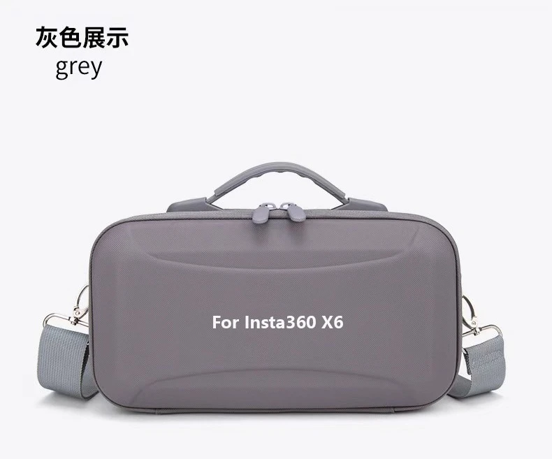 EVA Hard Case Bag for Insta360 X6 360 Camera Waterproof Shockproof Carrying Storage Pouch with Shoulder Strap Travel Outdoor