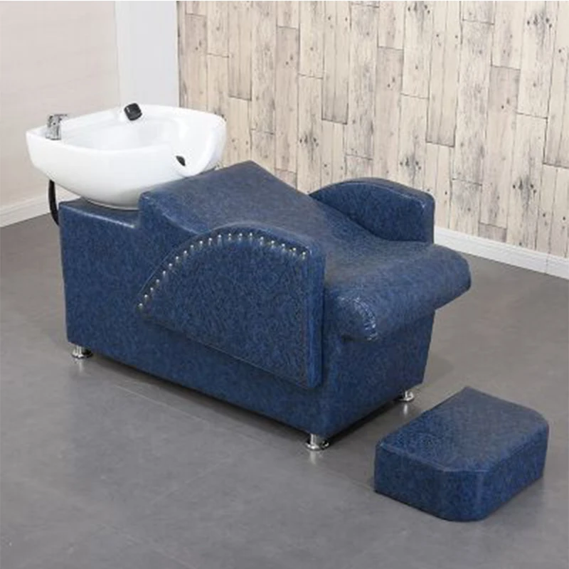 

European Style Hairdressing Bed Shampoo Chairs Shower Head Equipment Stool Shampoo Chairs Luxury Salon Furniture Sillas Lsxtc