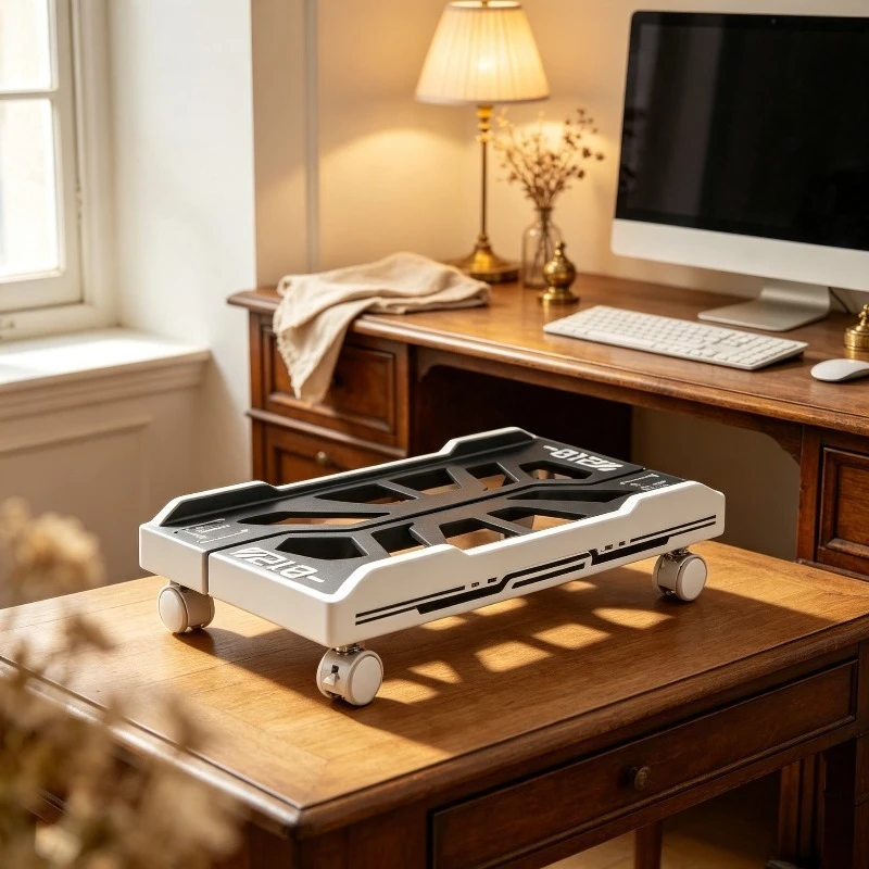 Heavy Duty Rolling PC Tower Stand, Adjustable Under Desk CPU Holder Cart with Cooling Base, Gaming Computer Floor Rack
