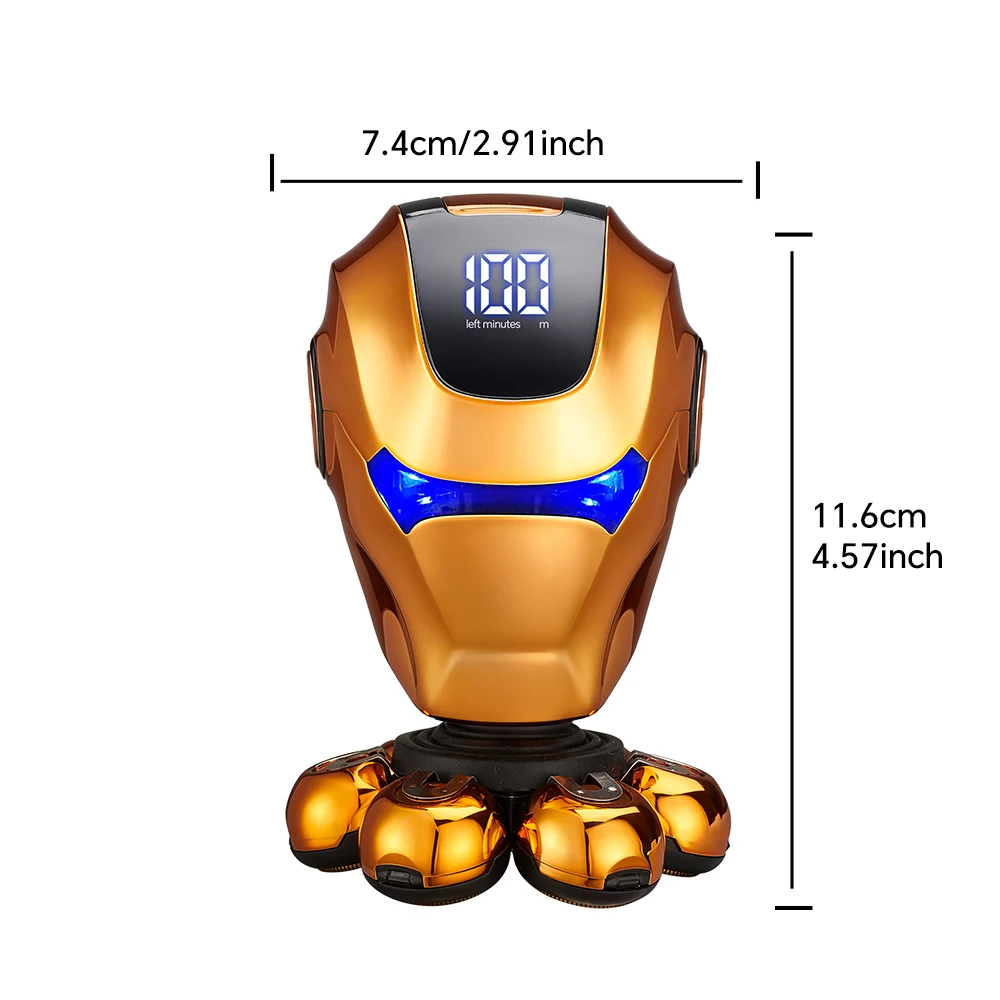 Set rasoio elettrico digitale a LED: tagliacapelli per naso, tagliacapelli, spazzola per pulizia, spazzola esfoliante