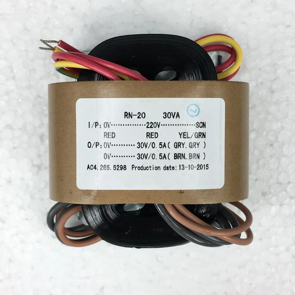 

R-type power transformer 30W 30V+30V, i.e. double 30V R cattle audio transformer copper wire