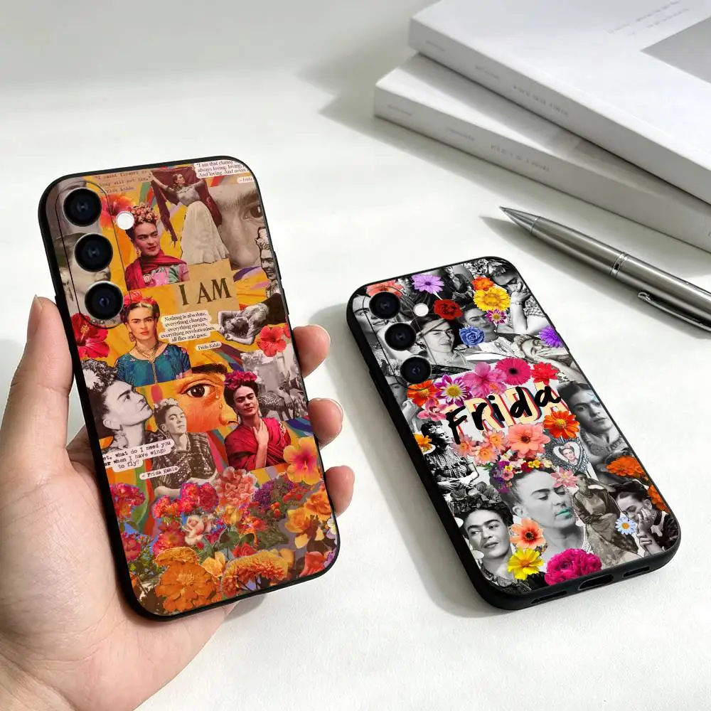 Frida Kahlo Art Portrait Phone Case For Samsung Galaxy A73,A72,A71,A70,A53,A52,A51,Others Soft Black Cover Gift