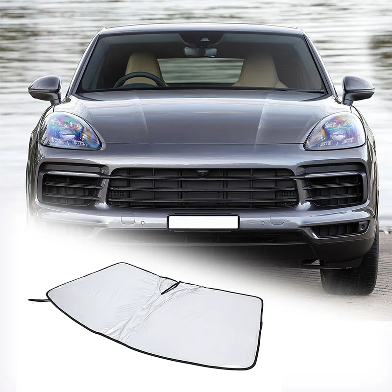 Foldable Car Windshield Sun Shade Front Window Sunshade Cover Visor UV Protection Accessories For Porsche Cayenne 2018-2024