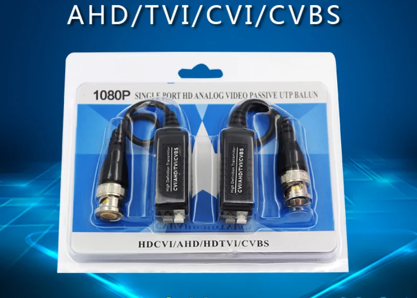 10 pairs--HD-CVI/TVI/AHD PassIve video balun 1080P 2MP HD CCTV camera video transmitter