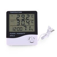 LCD Electronic Digital Temperature Humidity Meter Household Electronic Thermohygrometer Weather Station With Clock