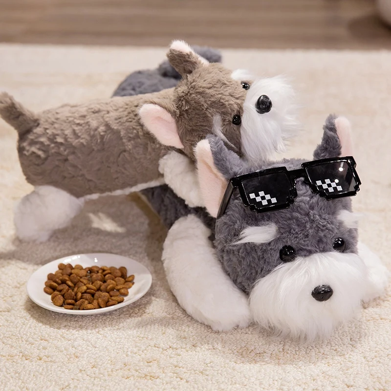 40-90CM Simulatie Gevoelige Houding Schnauzer West Highland Honden Poppen Zacht Pluche Sierkussen Hoogwaardige Verjaardagscadeau voor Meisjes