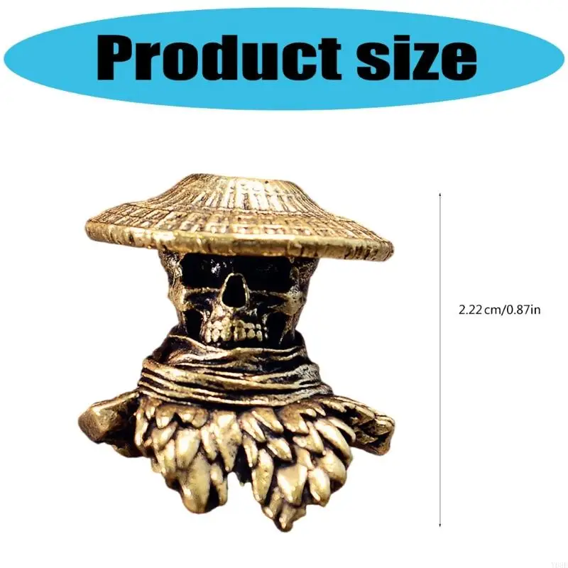 Brass Swordsman Skull Beads for Creative DIY and Crafting Lanyard Activity Y08E