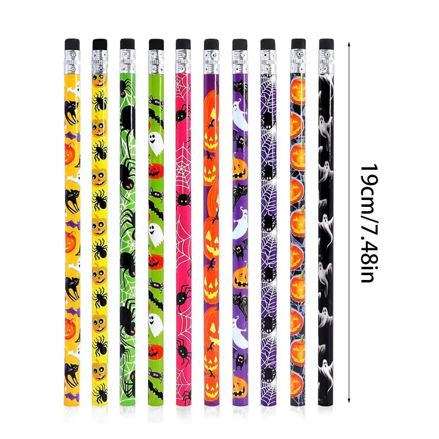12/36pcs Bulk Pack Halloween Pattern HB Graphite Pencils, Spooky Character Stationery for Classroom Prizes, Holiday Activity XJM