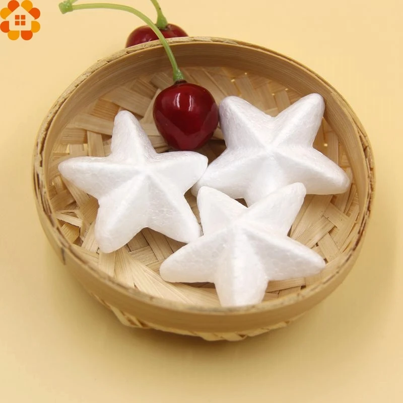 20PCS 48MM Christmas Ornaments Stars White Stars Polystyrene Styrofoam Ball Kids Gift DIY Christmas Party Decoration Supplies