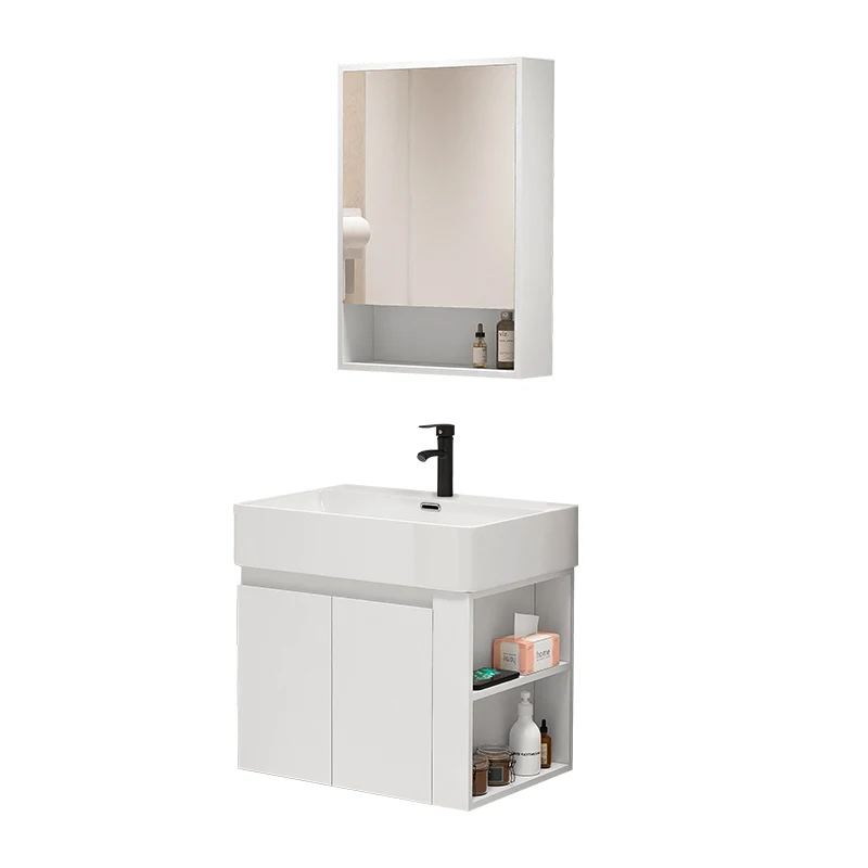 

Wyj Multi-Layer Solid Wood Wash Basin Bathroom Cabinet with Shelf Bathroom Washbasin Integrated Washstand